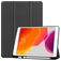 Mobigear Tri-Fold Gel iPad 8 (2020) TPU / Umělá kůže Knížkové pouzdro + Držák na stylus - Černá