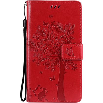 Mobigear Tree Samsung Galaxy S21 Ultra Funda tipo libro Cartera - Rojo