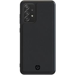 Valenta Snap Samsung Galaxy A72 Aito nahka Suojakuori - Musta