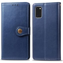 Mobigear Snap Button Samsung Galaxy A41 Funda tipo libro Cartera - Azul