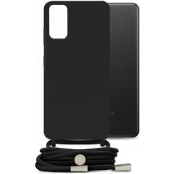 Mobilize Lanyard Gelly Samsung Galaxy A32 4G TPU flexible Funda con cuerda - Negro