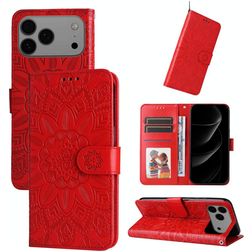 Mobigear Sunflower iPhone 17 Pro Max Cover a libro portafoglio - Rosso