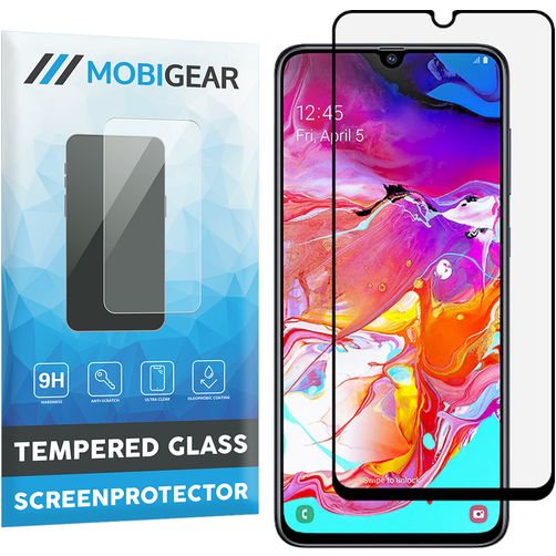 Mobigear Premium Samsung Galaxy A70 Tempered Glass Screen Protector - Case Friendly - Black