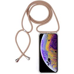 Mobigear Lanyard iPhone X Flexible TPU Case with lanyard - Clear / Brown