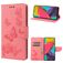 Mobigear Butterfly Samsung Galaxy M53 Pungetui med Seddelrum - Lyserød