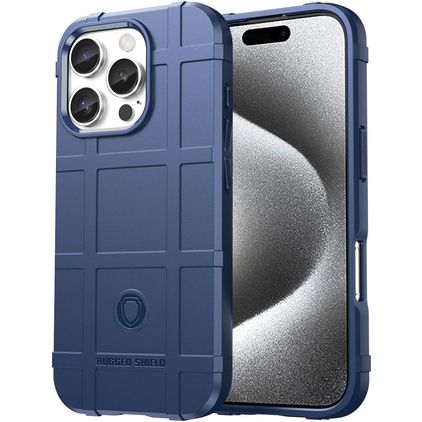 Mobigear Rugged Shield iPhone 16 Pro TPU flexible Carcasa Antigolpes - Azul