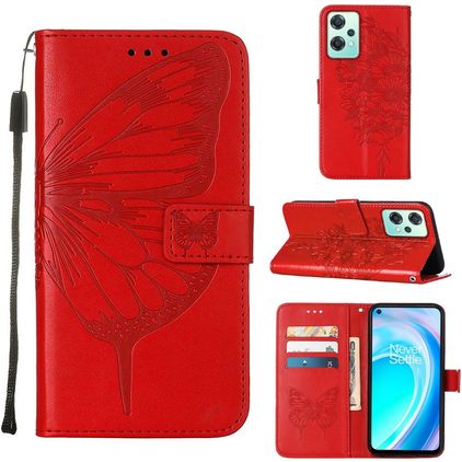 Mobigear Butterfly Realme 9 5G Funda tipo libro Cartera - Rojo