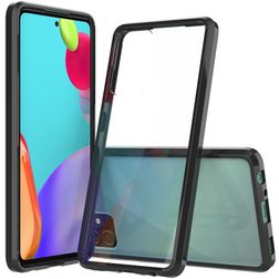 Mobigear Crystal Samsung Galaxy A52 Hårdt Bagsidecover - Gennemsigtig / Sort