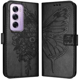 Mobigear Butterfly OPPO Reno 12 Pro Knížkové pouzdro Peněženka - Černá
