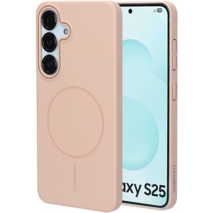 Mobiparts Slim Line Samsung Galaxy S25 MagSafe Funda Plástico rígido Carcasa - Dune Sand