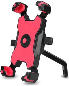 Mobigear PushHold Mobilhållare för motorcykel Backspegel Klämfäste Universell - Röd