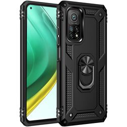 Mobigear Armor Ring Xiaomi Mi 10T Pro Funda Plástico rígido Carcasa Antigolpes con anillo - Negro