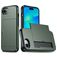 Mobigear Card iPhone 16e Hardcase Etui plecki Wstrząsoodporne z kieszenią na karty - Zielony