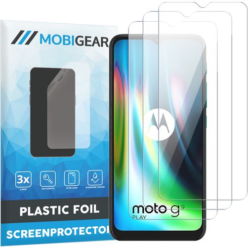 Mobigear Motorola Moto G9 Power Película de ecrã em plástico - Compatível com capas (Pack de 3)
