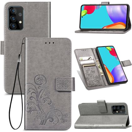 Mobigear Clover Samsung Galaxy A52 Wallet case - Grey