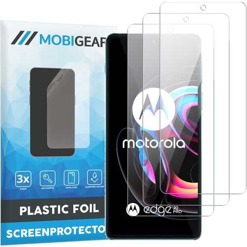 Mobigear Motorola Edge 20 Pro Película de ecrã em plástico - Compatível com capas (Pack de 3)