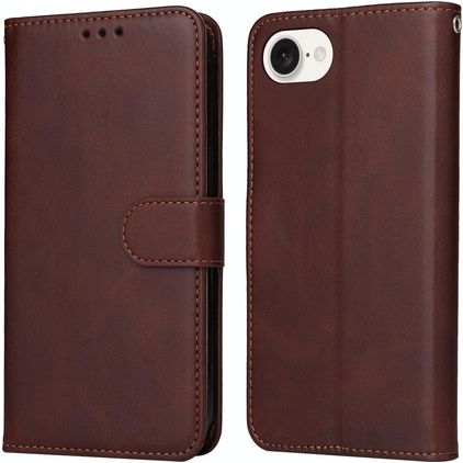 Mobigear Wallet iPhone 16e Lompakkokotelo + Setelitasku - Ruskea
