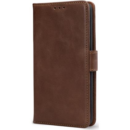 Mobilize Wallet Samsung Galaxy S25 FE Äkta läder Plånboksfodral med sedelfack - Brun