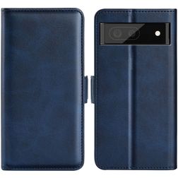 Mobigear Slim Magnet Google Pixel 6a Funda tipo libro Cartera - Azul oscuro