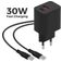Mobiparts Wall Charger Dual USB / USB-C USB-C 1 Meter Power Delivery 30W 3A - Black