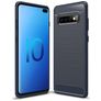 Mobigear Brushed Slim Samsung Galaxy S10 Plus TPU flexível Capa traseira - Azul