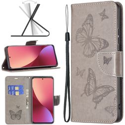 Mobigear Butterfly Xiaomi 12 Funda tipo libro Cartera - Gris