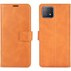 Mobigear Wallet OPPO A73 5G Pungetui med Seddelrum - Cognac