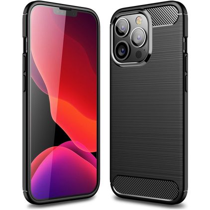 Mobigear Brushed Slim iPhone 14 Pro Max Elastyczne TPU Etui plecki - Czarny