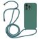 Mobigear Lanyard iPhone 14 Pro Max Silikon Skal med rem - Grön