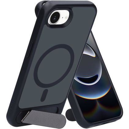 Mobiparts Hardcover iPhone 17e MagSafe Hårdt Bagsidecover med Stander - Satin Black