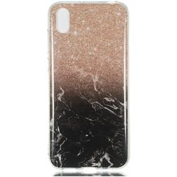 Mobigear Marble Huawei Y5 (2019) Flexibel TPU Skal - Svart / Roséguld