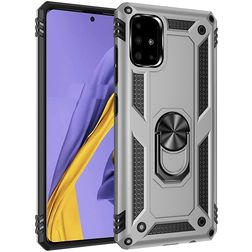 Mobigear Armor Ring Samsung Galaxy A51 Plástico rígido Capa traseira Antichoque com anel - Prateado