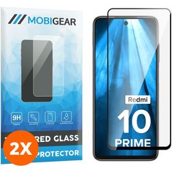 Mobigear Premium Xiaomi Redmi 10 4G Vidro temperado Película de ecrã - Compatível com capas - Preto (Pack de 2)