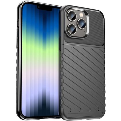 Mobigear Groove iPhone 14 Pro Max TPU flexível Capa traseira - Preto