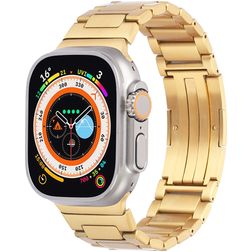 Mobigear Berlin Rostfritt stål Apple Watch Armband Fjärilslås - 42/41/40/38 mm - Guld