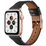 Mobigear Napoli Läder Apple Watch Armband Spänne - 49/46/45/44 mm - Svart