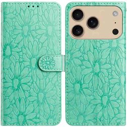 Mobigear Flowers iPhone 17 Pro Wallet case - Green