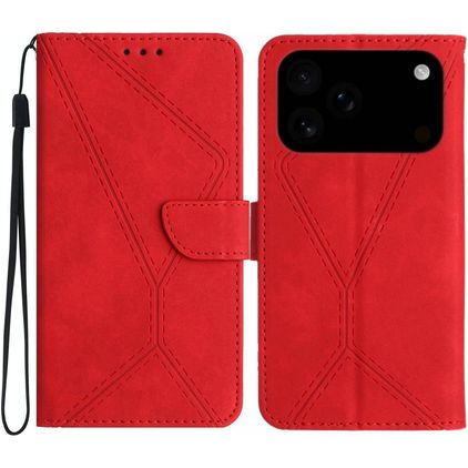Mobigear Stitch iPhone 17 Pro Wallet case - Red