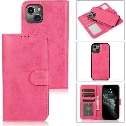 Mobigear Wallet iPhone 13 Pro Case Detachable 2-in-1 Wallet Case Wallet - Magenta