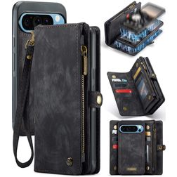 CaseMe 008 Google Pixel 9 Pro XL Case Detachable 2-in-1 Wallet Case Wallet - Black