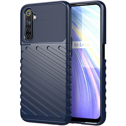 Mobigear Groove Realme 6 Fleksibel TPU Bagsidecover - Blå