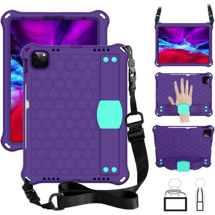 Mobigear Ruggedized iPad 10 (2022) EVA foam Back cover + Stylus Holder + Shoulder Strap + Stand - Purple