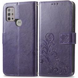Mobigear Clover Motorola Moto G30 Funda tipo libro Cartera - Morado