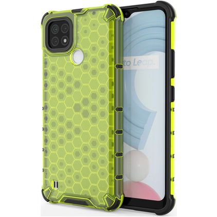 Mobigear Honeycomb Realme C21 Plástico rígido Capa traseira Antichoque - Verde