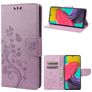 Mobigear Flowers Samsung Galaxy M53 Pungetui med Seddelrum - Lilla