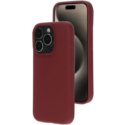 Mobiparts iPhone 15 Pro Silikon Etui plecki - Plum Red