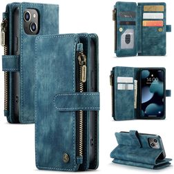 CaseMe C30 iPhone 13 Mini Cover a libro portafoglio - Blu