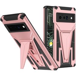 Mobigear Armor Stand Google Pixel 6 Pro Fodral Hårdplast Skal Stötsäkert med ställ - Roséguld