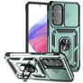 Mobigear Armor Ring Cam Slide Samsung Galaxy A54 Hard Case Back cover Shockproof with Ring Holder and Camera Slider - Green