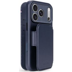 Decoded Detachable Wallet iPhone 18 Pro MagSafe Cover Ægte læder Aftageligt 2-i-1-pungetui med Seddelrum - Midnight Blue